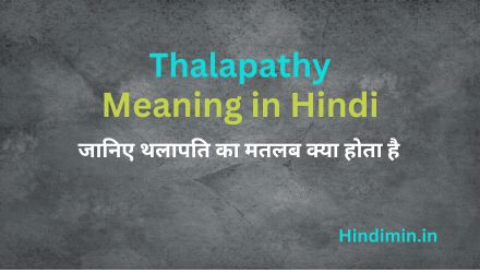 Thalapathy Meaning in Hindi